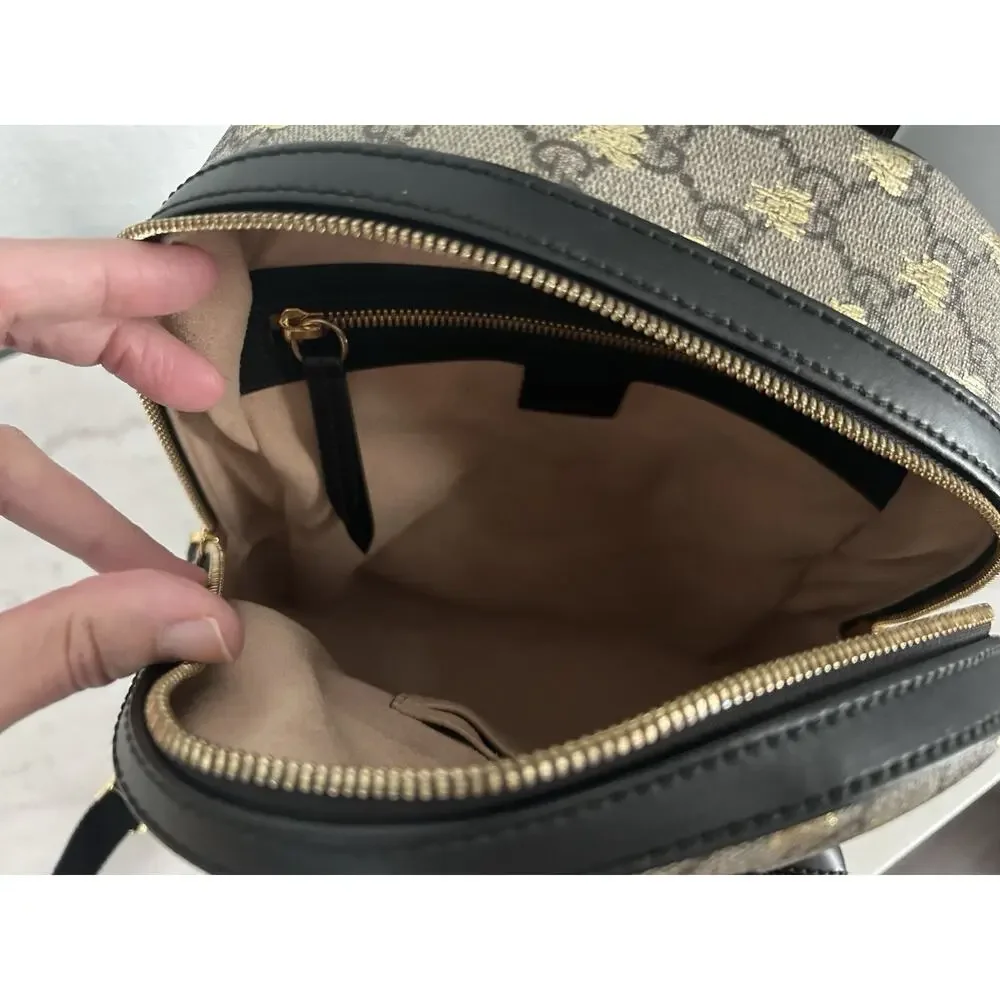 AUTHENTIC GUCCI GG SUPREME MONOGRAM BEES PRINT SMALL BACKPACK 427042